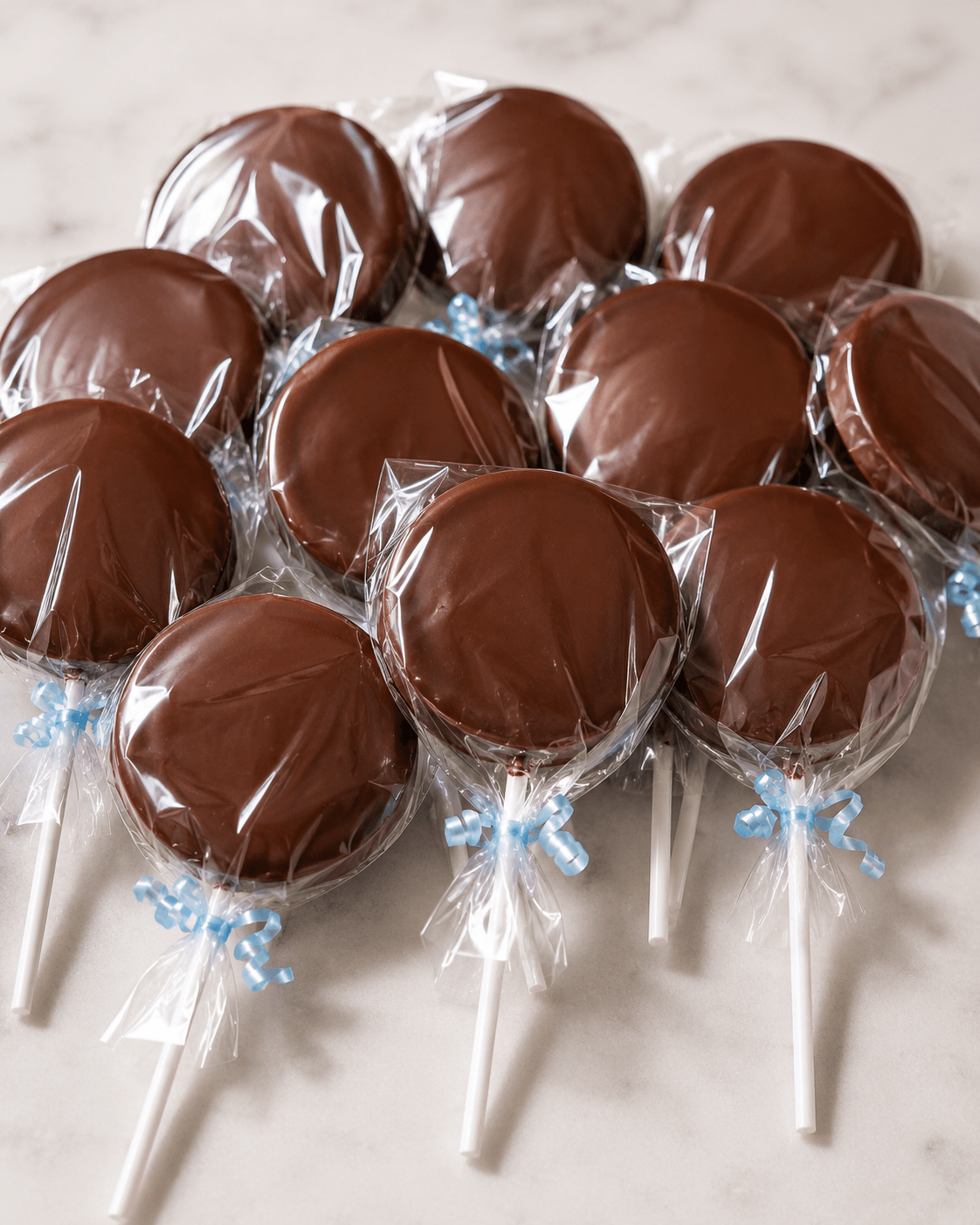 Pirulitos de chocolate artesanais